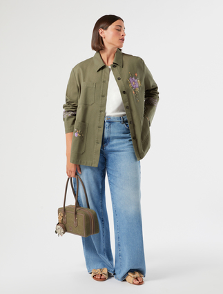 Embroidered gabardine jacket - Marina Rinaldi