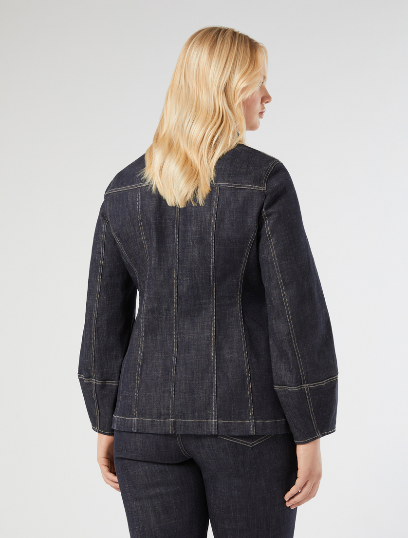 Stretch cotton jacket - MIDNIGHTBLUE - Marina Rinaldi - 4