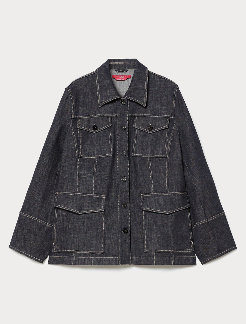 Stretch cotton jacket - MIDNIGHTBLUE - Marina Rinaldi