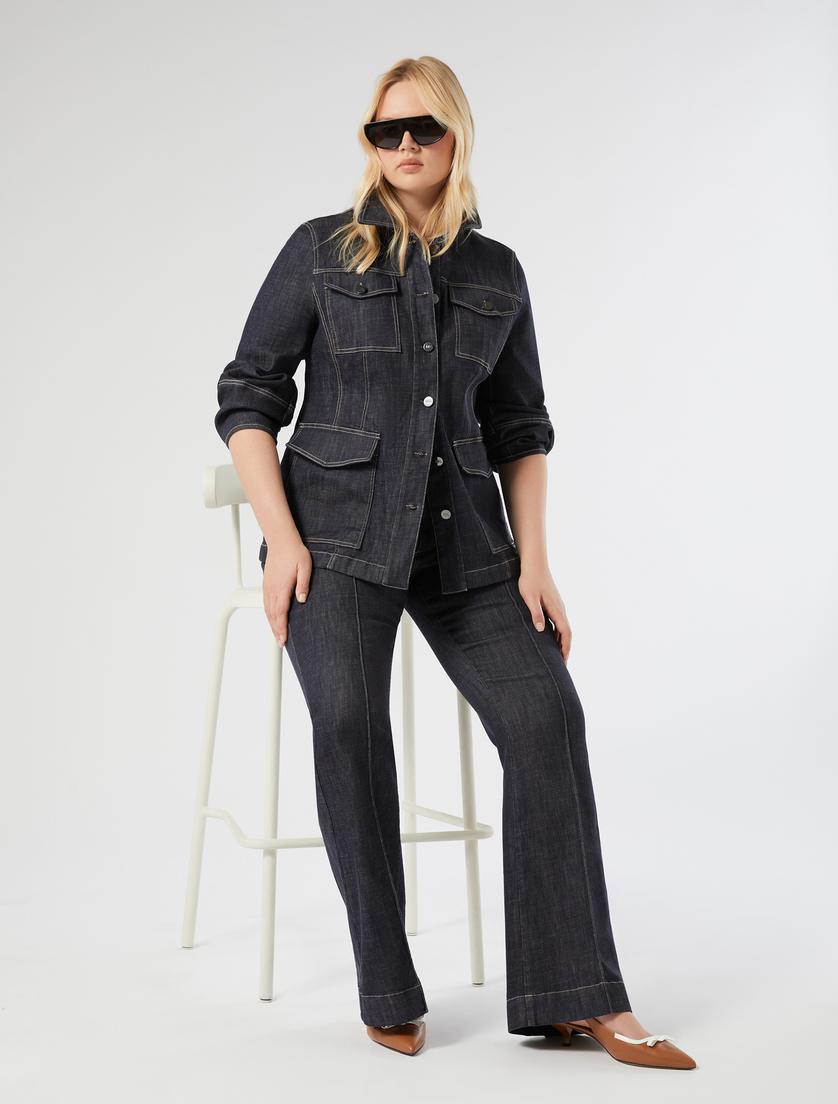 Stretch cotton jacket - MIDNIGHTBLUE - Marina Rinaldi - 2