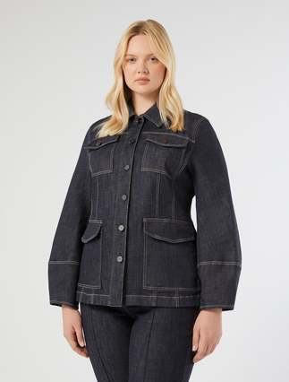 Stretch cotton jacket - MIDNIGHTBLUE
