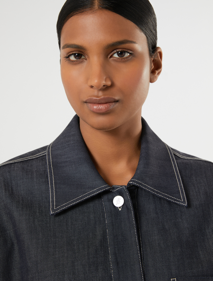 Stretch cotton jacket - NAVY - Marina Rinaldi - 5