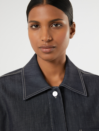 Stretch cotton jacket - NAVY - Marina Rinaldi - 5
