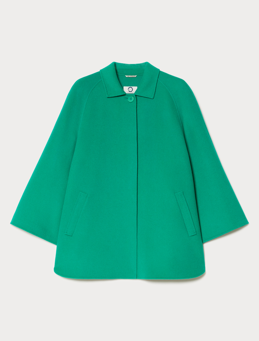 Heavy double-faced wool and cashmere jacket - EMERALD - Marina Rinaldi