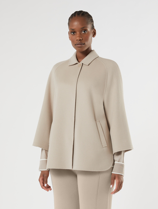 Giaccone in double di lana e cachemire - TORTORA