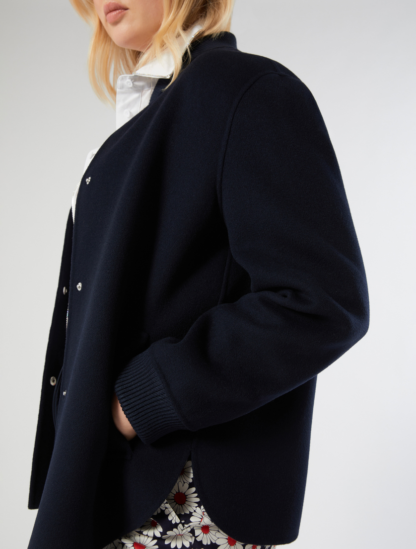 Veste en double de laine mélangée - BLEU NUIT - Marina Rinaldi - 5