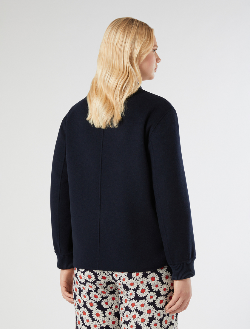 Veste en double de laine mélangée - BLEU NUIT - Marina Rinaldi - 4