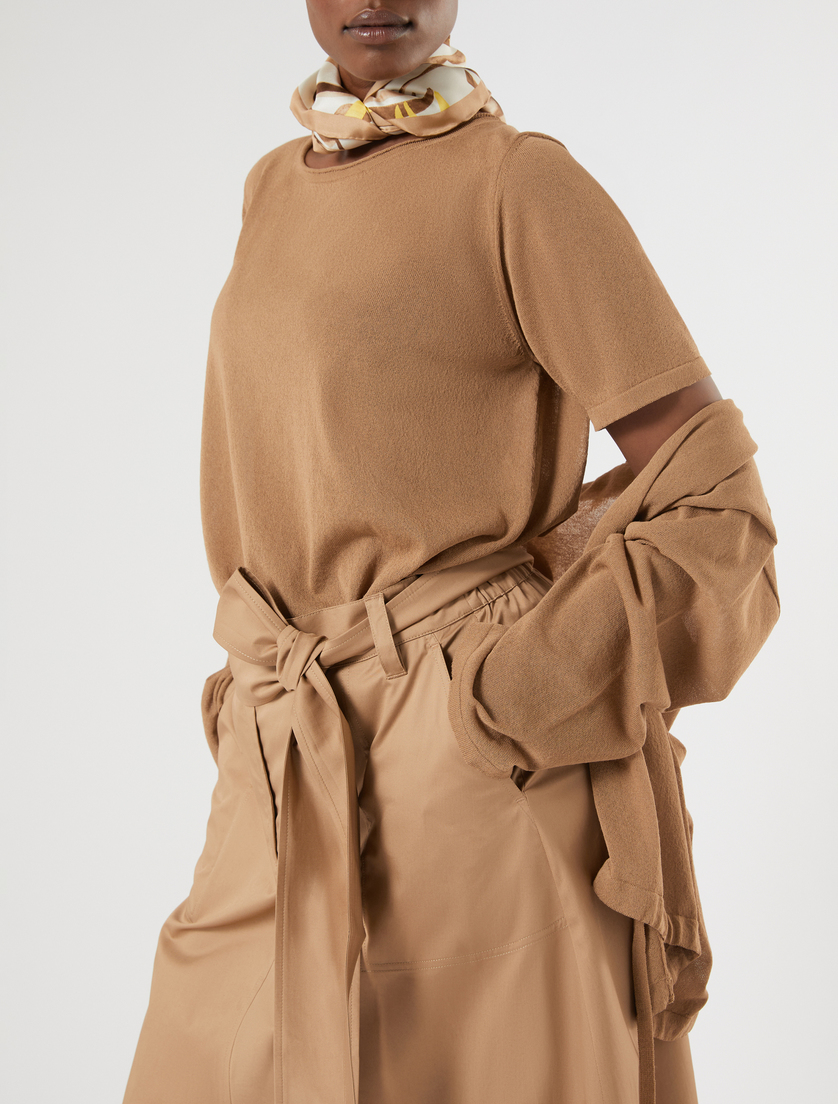 Jupe en gabardine de coton stretch - BISCUIT - Marina Rinaldi - 5