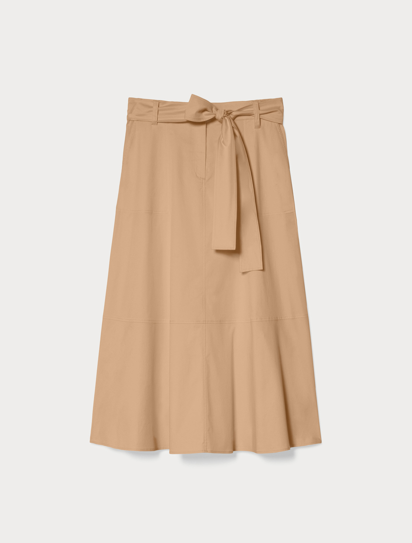 Jupe en gabardine de coton stretch - BISCUIT - Marina Rinaldi