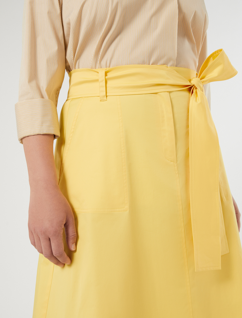 Stretch cotton gabardine skirt - YELLOW - Marina Rinaldi - 5