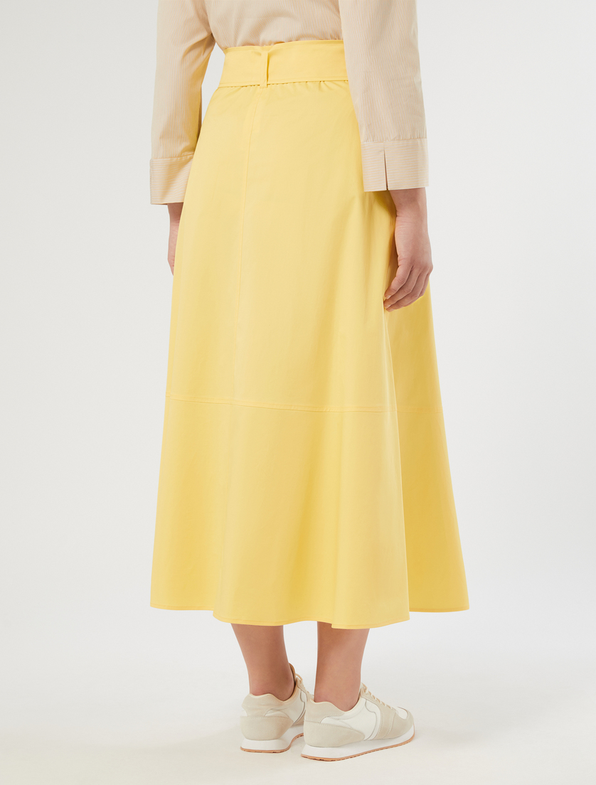 Stretch cotton gabardine skirt - YELLOW - Marina Rinaldi - 4