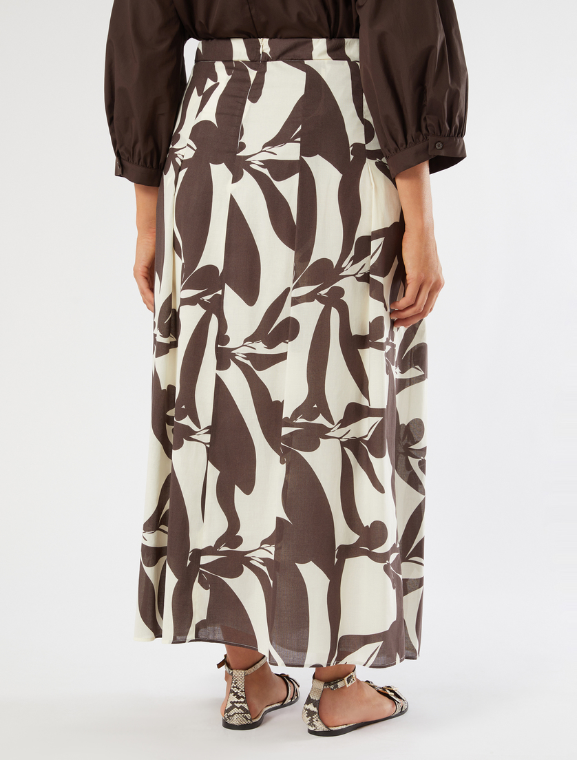 Long cotton poplin skirt - IVORY - Marina Rinaldi - 4