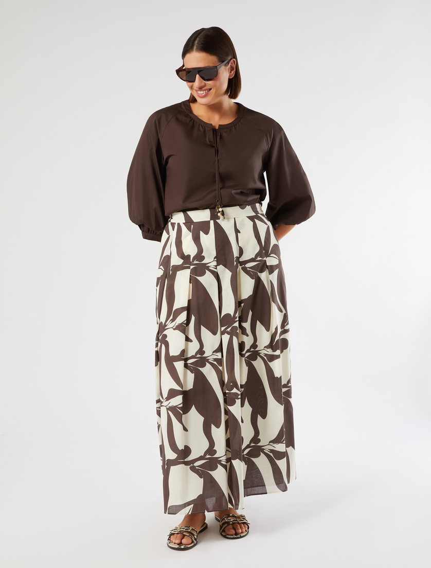 Long cotton poplin skirt - Marina Rinaldi