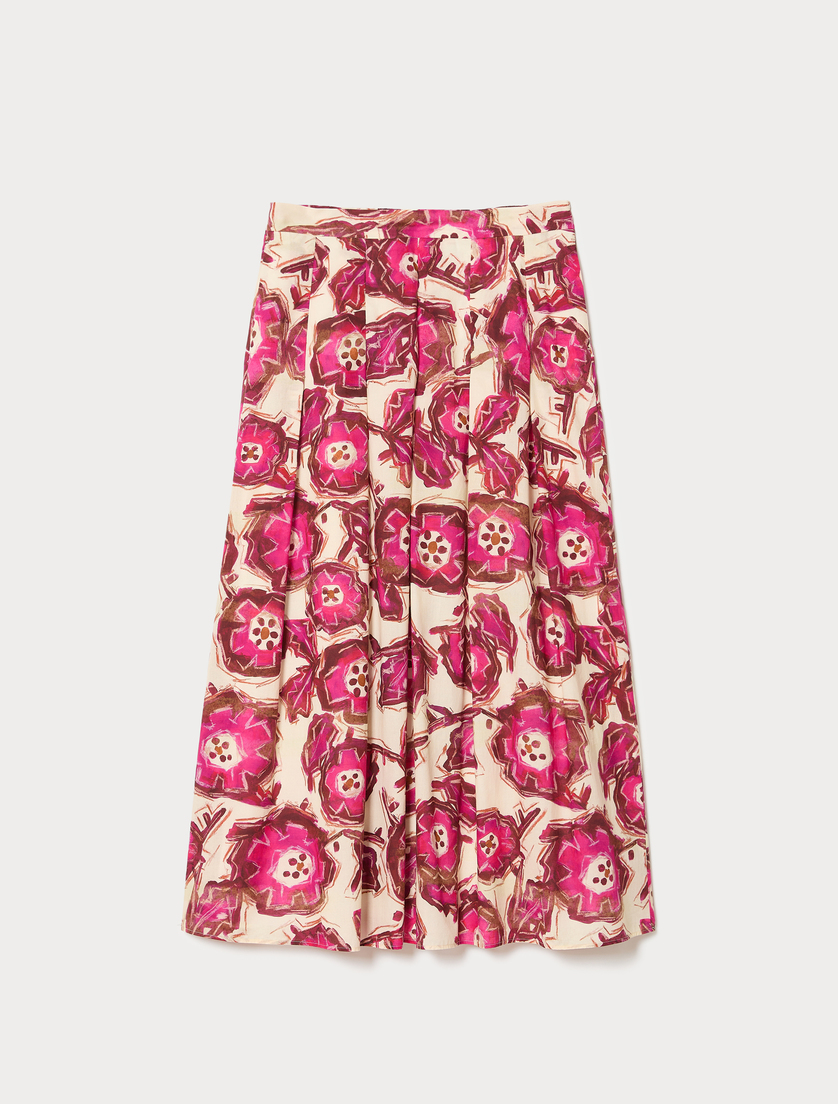 Long cotton poplin skirt - POWDER - Marina Rinaldi