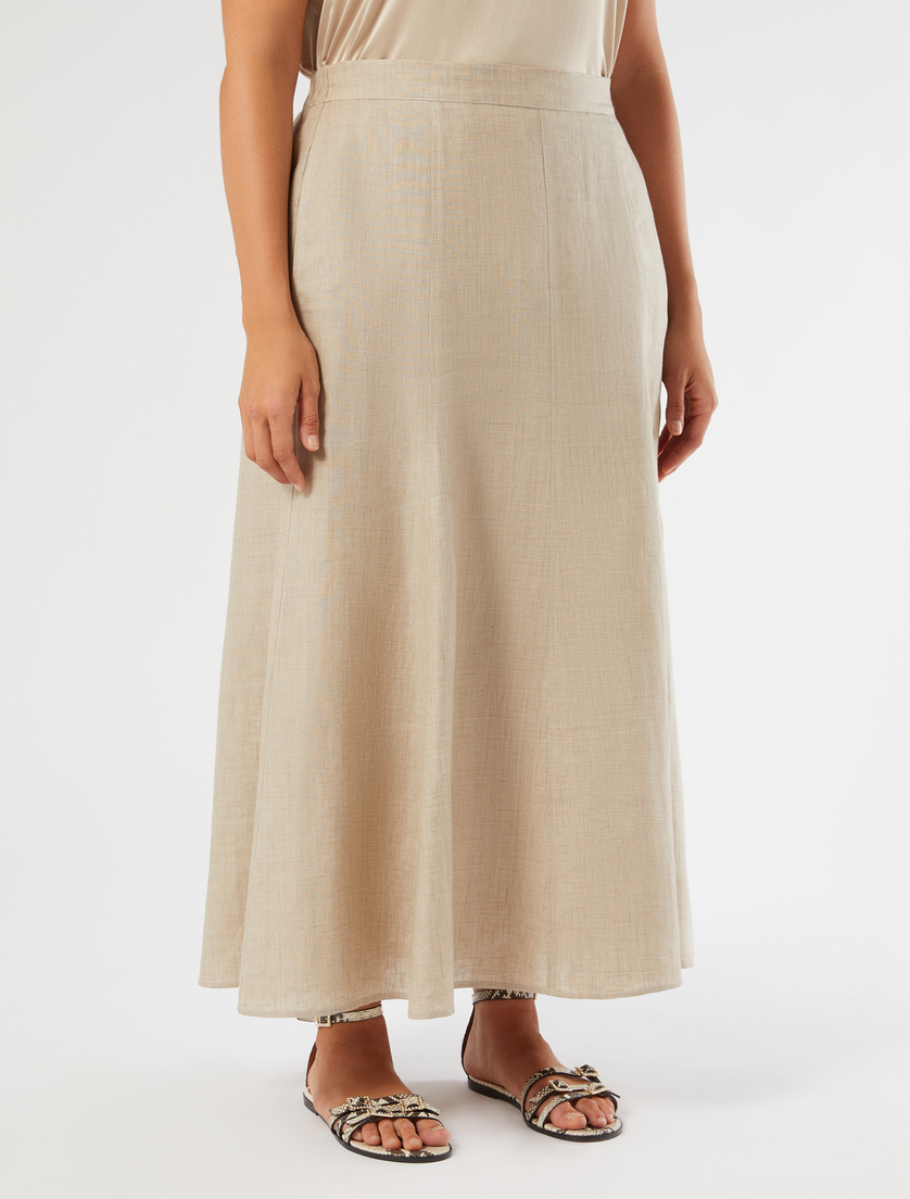Faded linen skirt - SAND - Marina Rinaldi - 3
