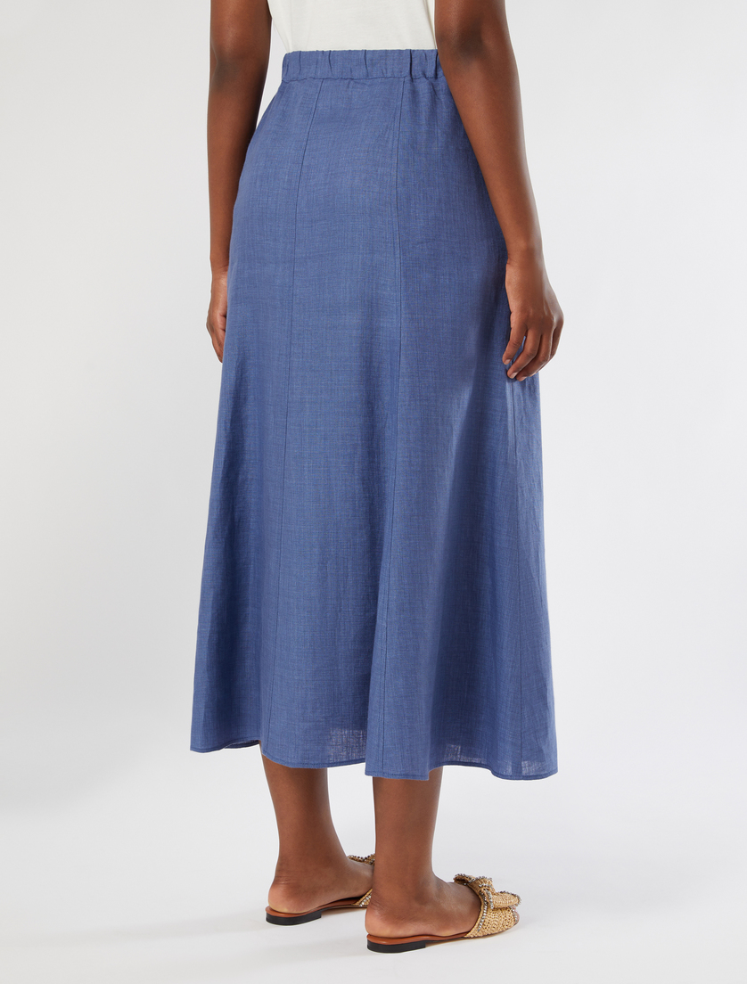 Faded linen skirt - CORNFLOWER BLUE - Marina Rinaldi - 4