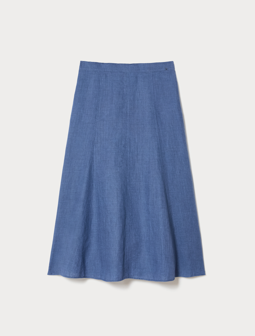 Faded linen skirt - CORNFLOWER BLUE - Marina Rinaldi