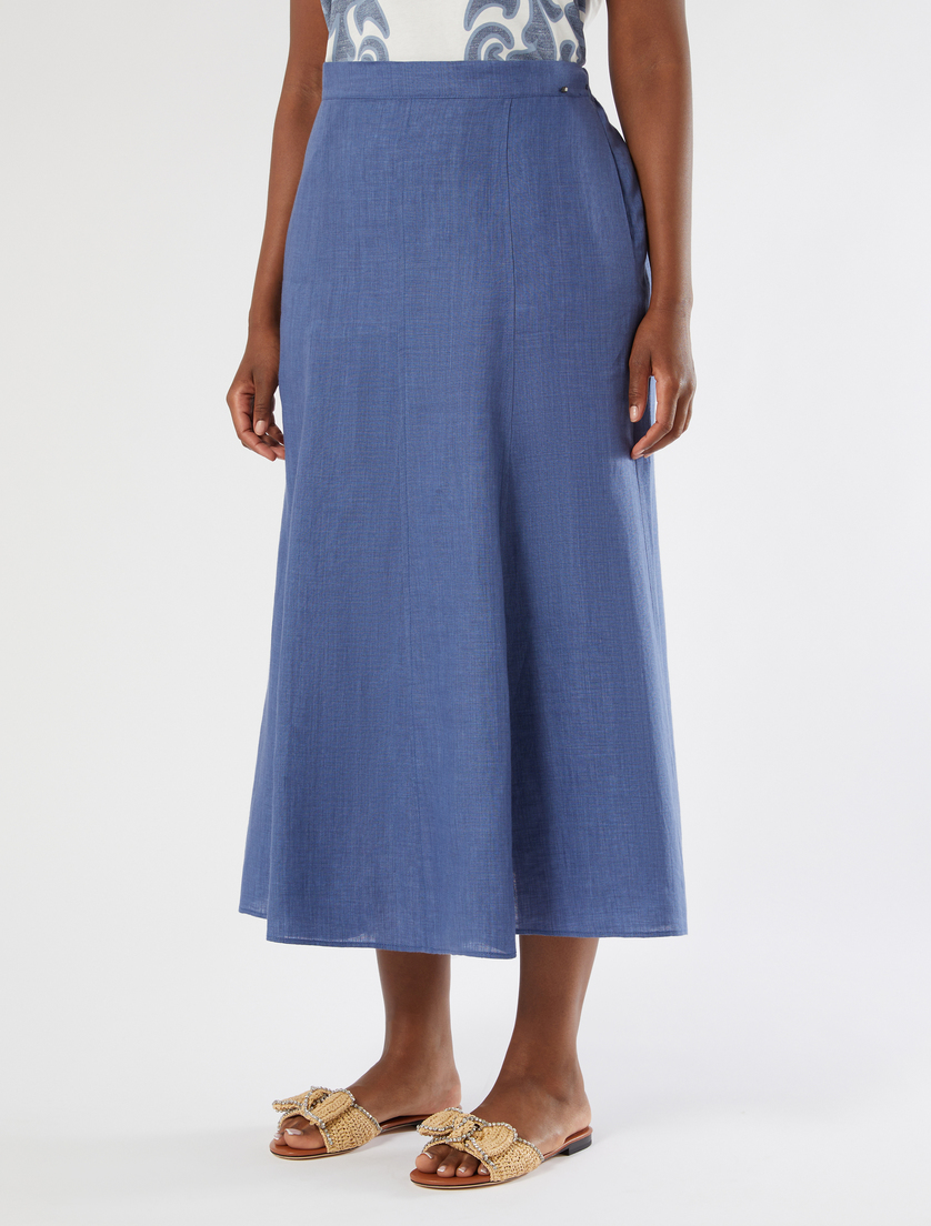 Faded linen skirt - CORNFLOWER BLUE - Marina Rinaldi - 3