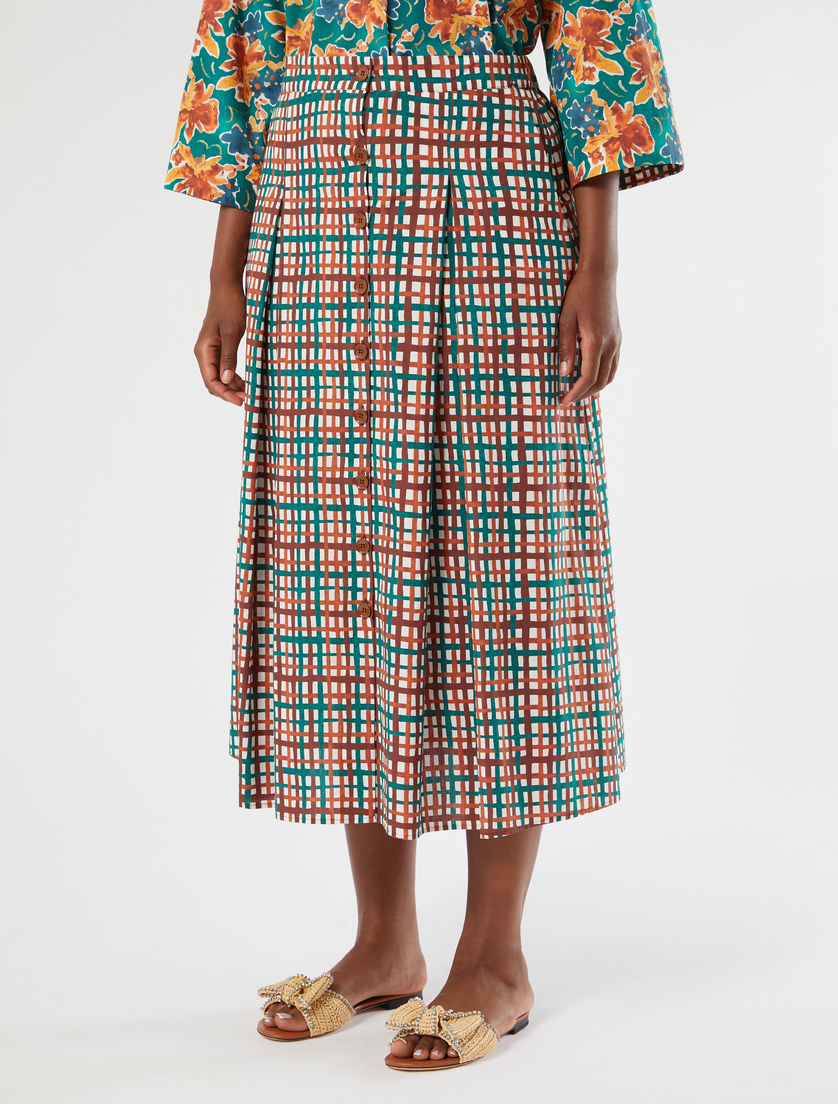 Cotton poplin skirt - MULTICOLOUR - Marina Rinaldi - 3