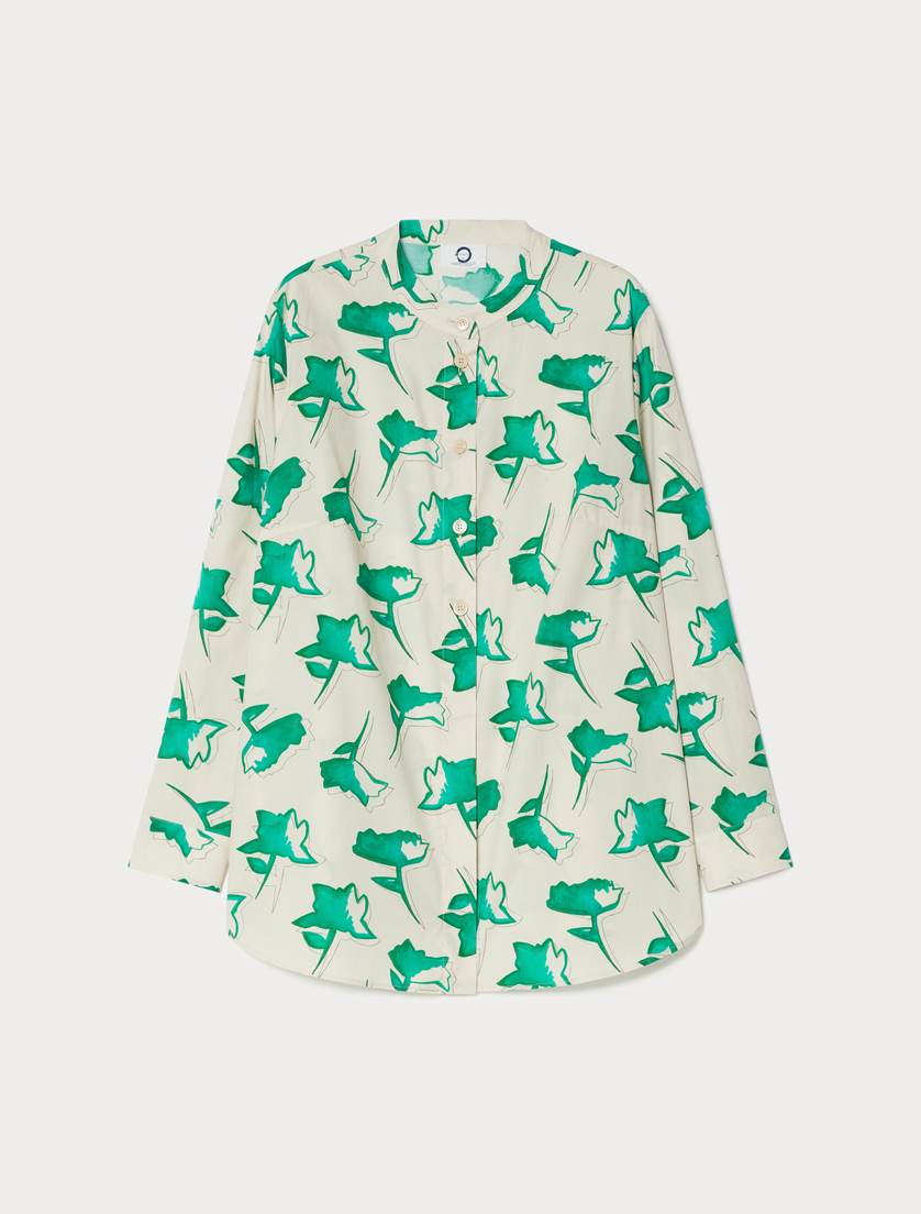 Cotton poplin shirt - ECRU - Marina Rinaldi