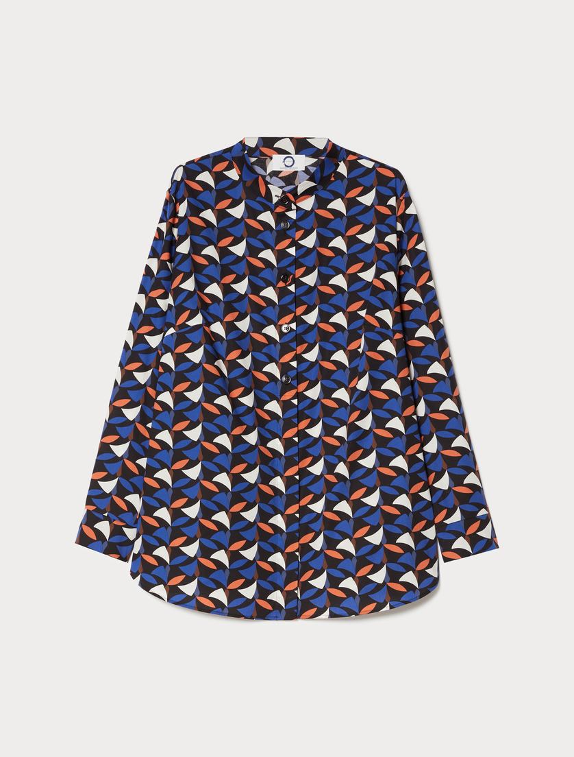 Cotton poplin shirt - NAVY - Marina Rinaldi