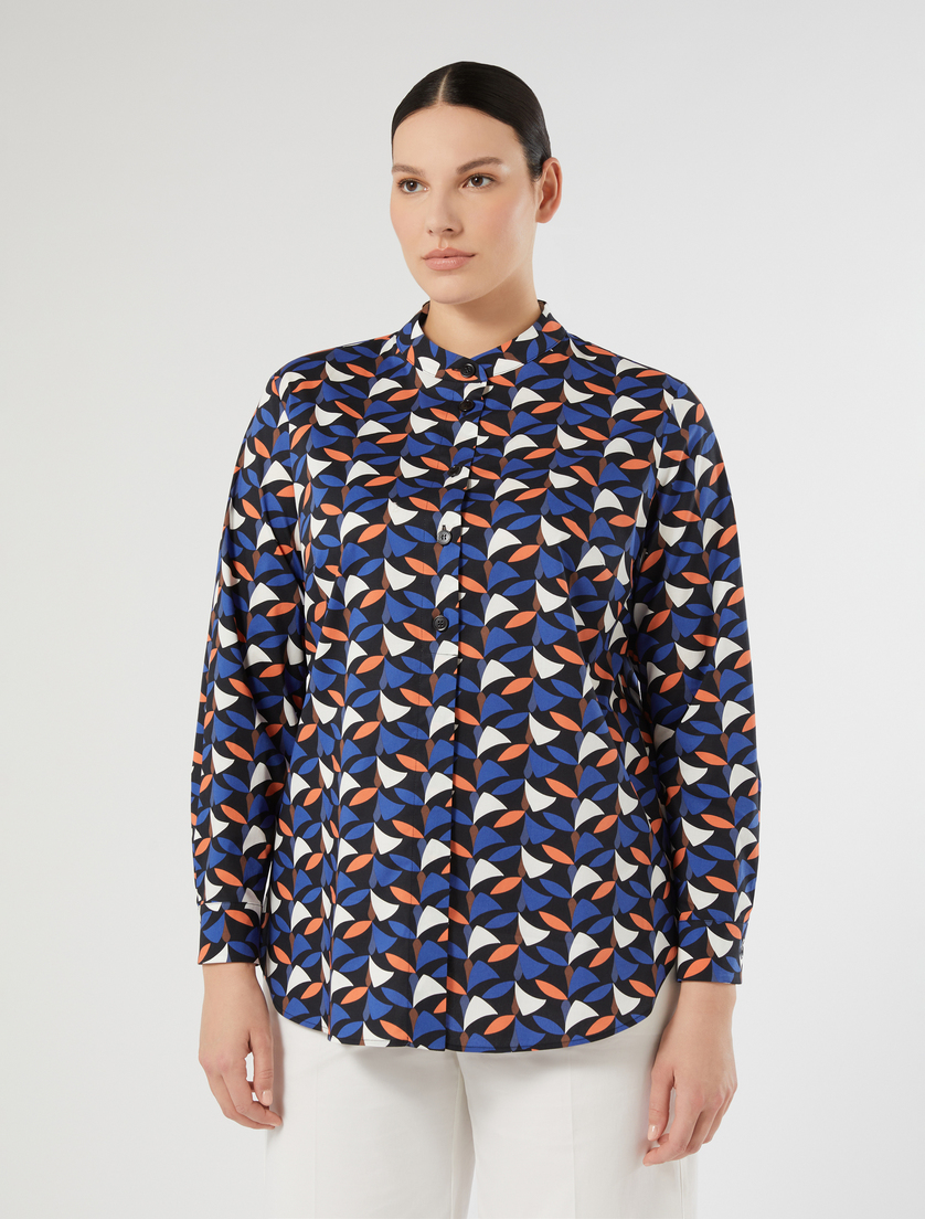 Cotton poplin shirt - NAVY - Marina Rinaldi - 3