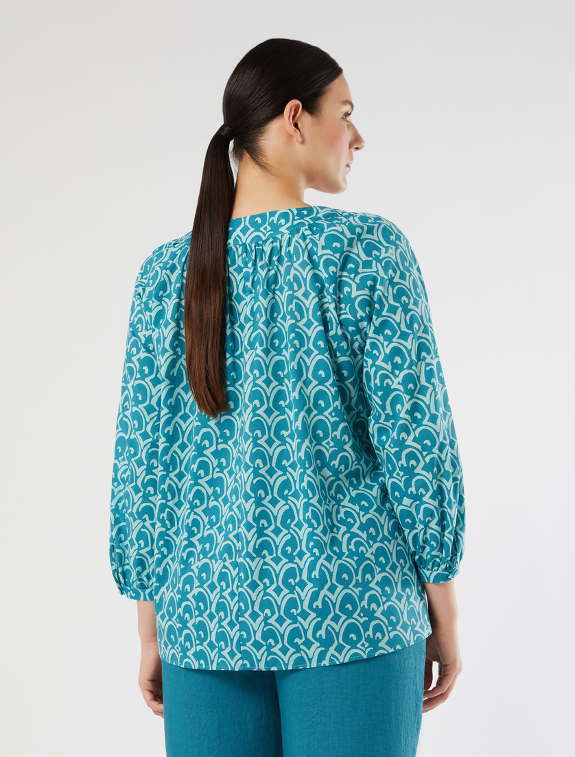 Cotton poplin blouse - GREEN - Marina Rinaldi - 4