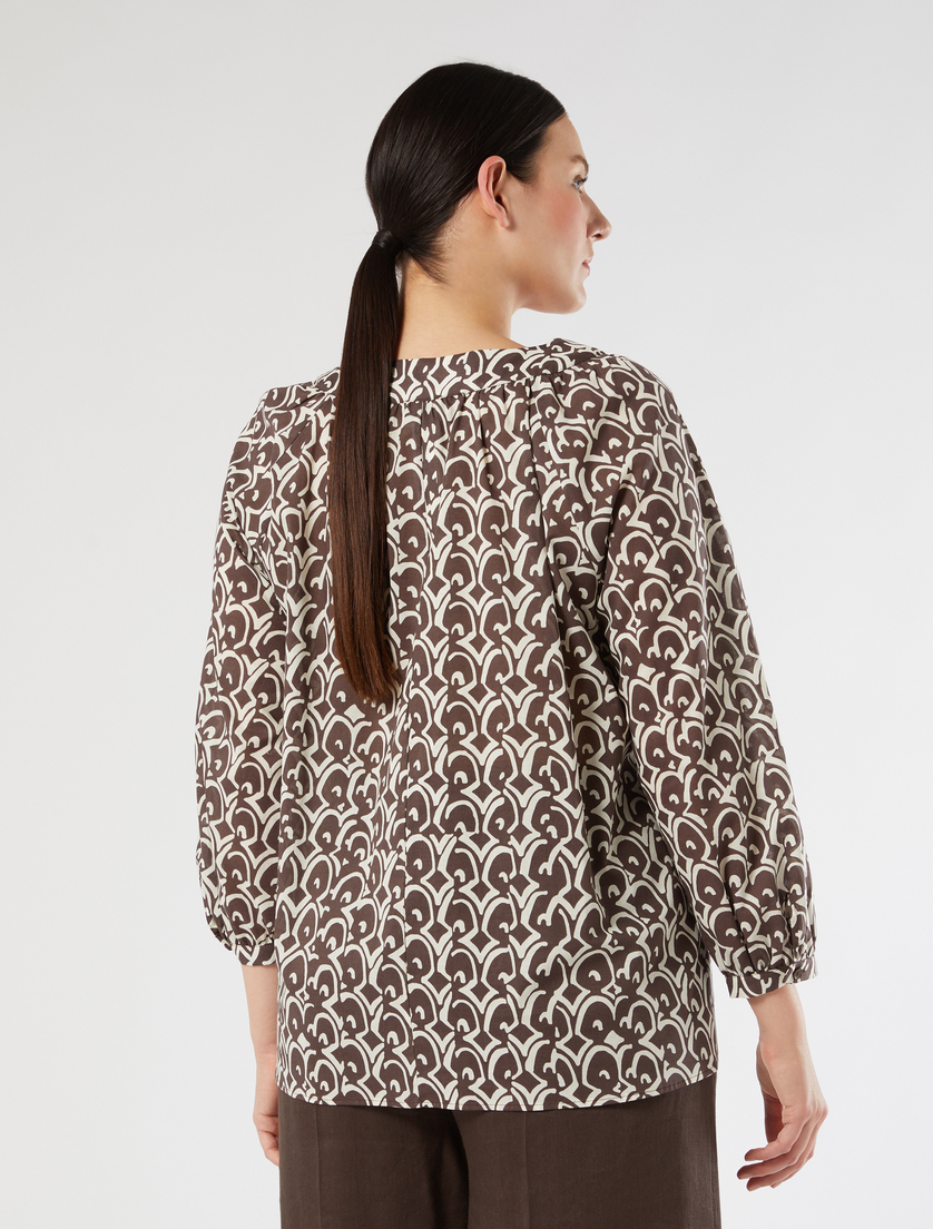 Cotton poplin blouse - BROWN - Marina Rinaldi - 4