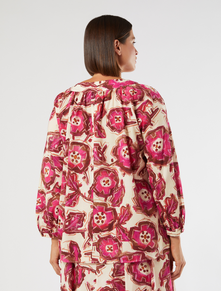 Cotton poplin blouse - POWDER - Marina Rinaldi - 4