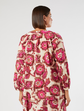 Cotton poplin blouse - POWDER - Marina Rinaldi - 4