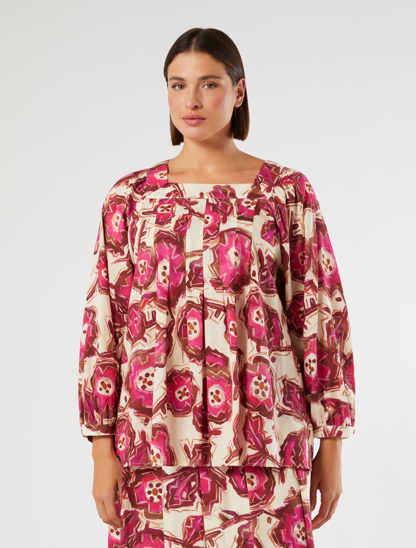 Cotton poplin blouse - POWDER - Marina Rinaldi - 3