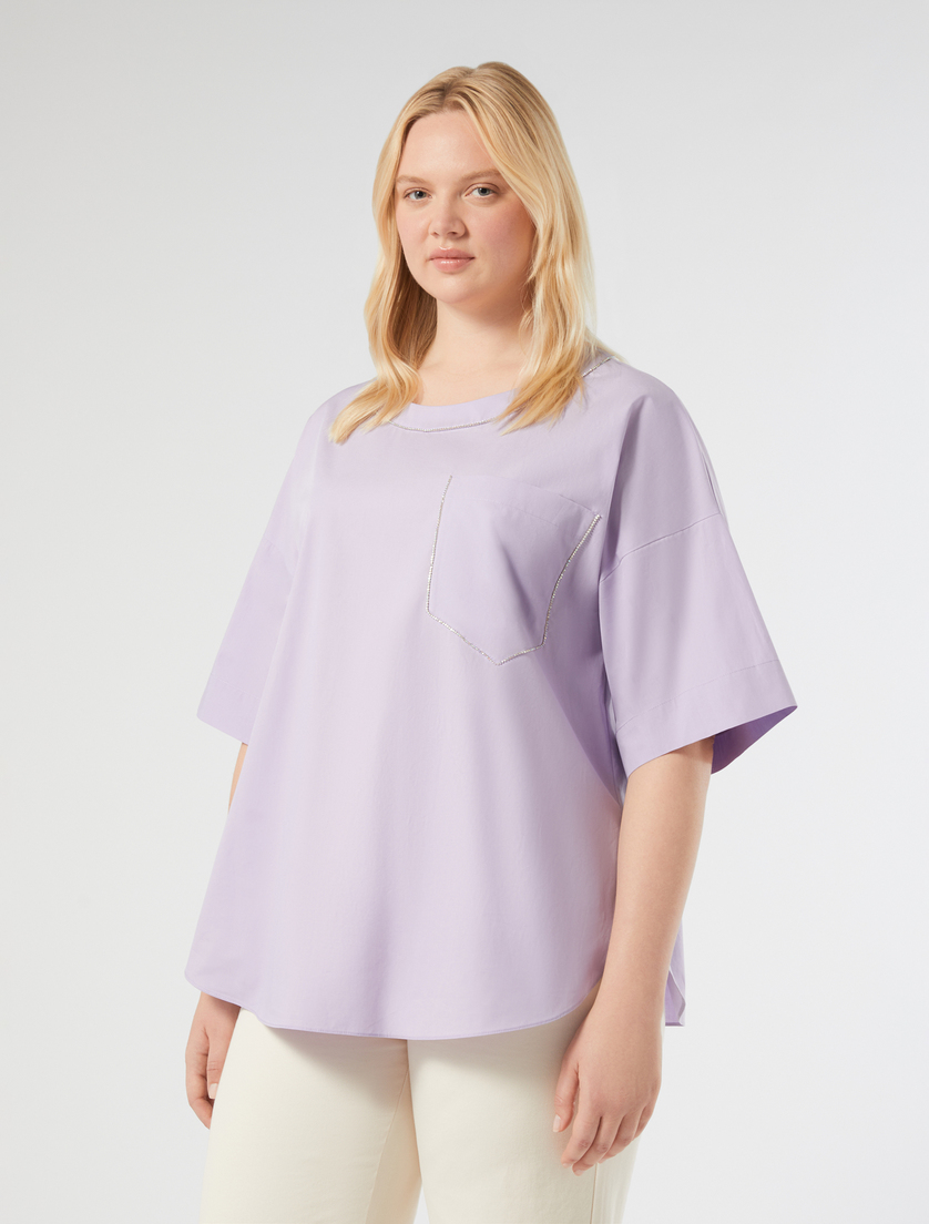 Cotton poplin tunic - LILAC - Marina Rinaldi - 3