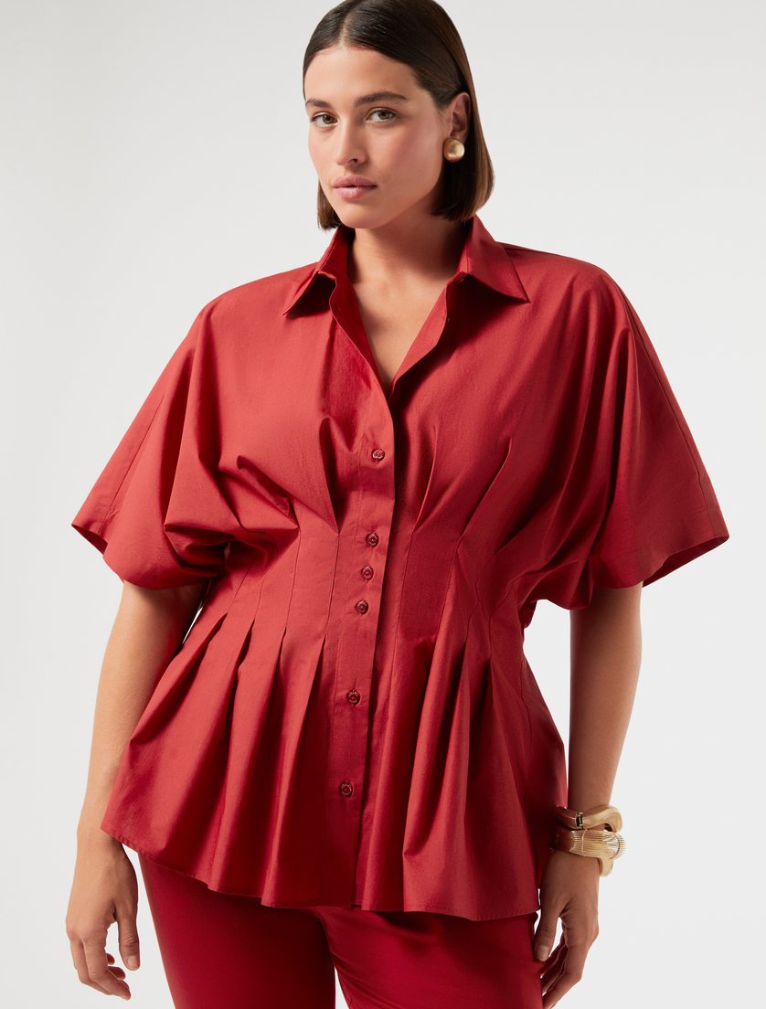 Camicia in popeline di cotone - ROSSO - Marina Rinaldi - 5