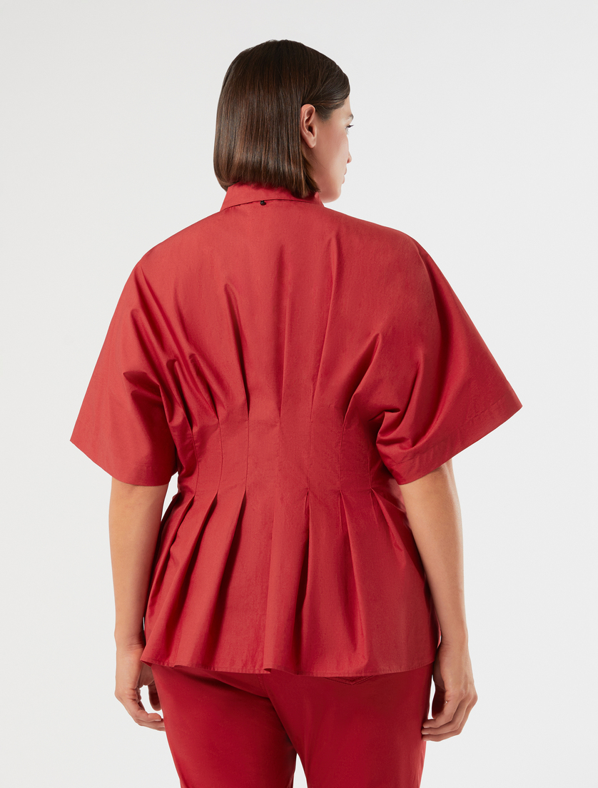 Camicia in popeline di cotone - ROSSO - Marina Rinaldi - 4