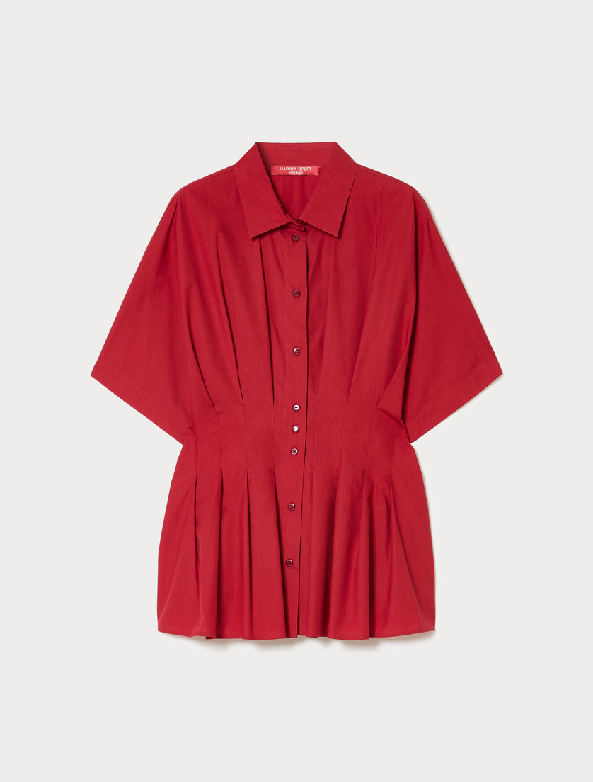 Camicia in popeline di cotone - ROSSO - Marina Rinaldi
