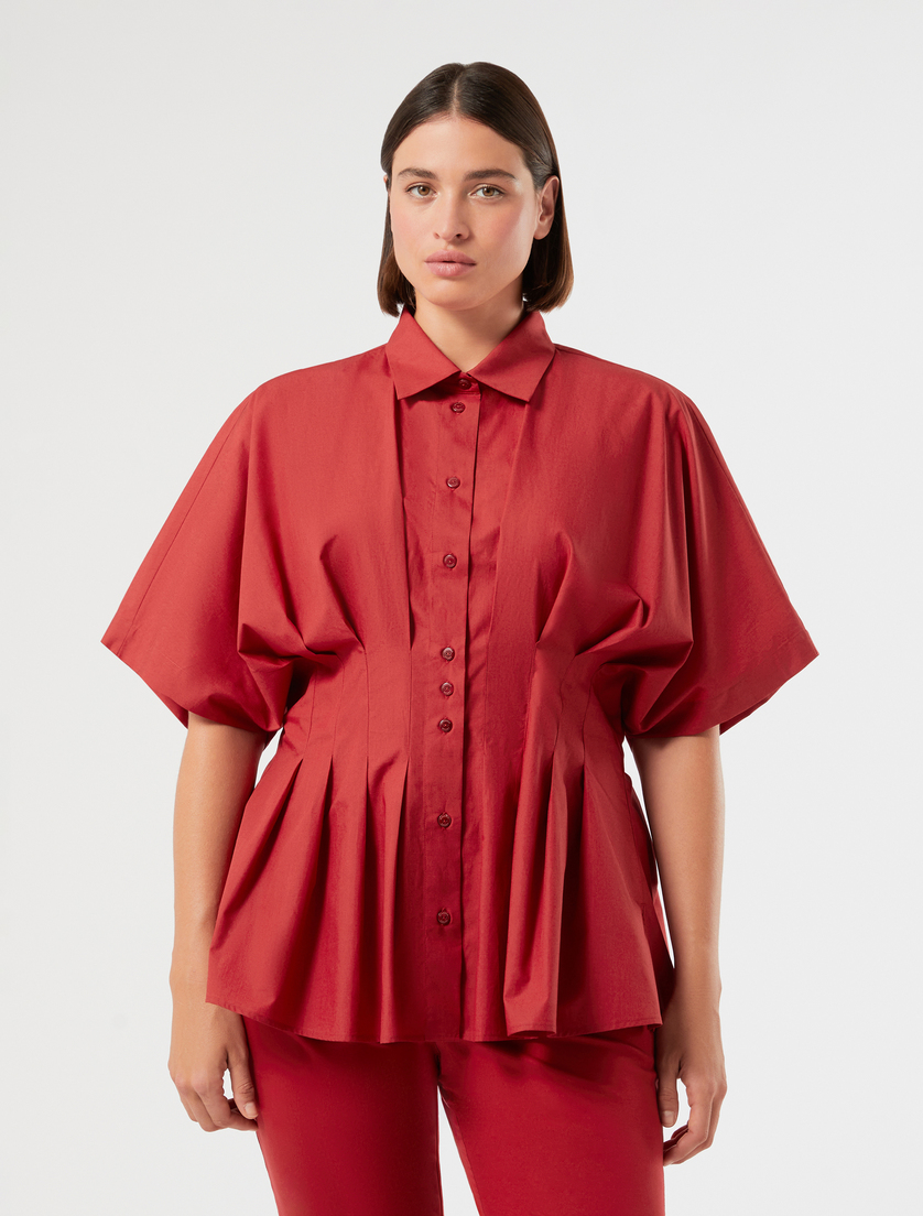 Camicia in popeline di cotone - ROSSO - Marina Rinaldi - 3