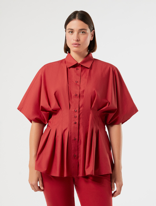 Cotton poplin shirt - RED