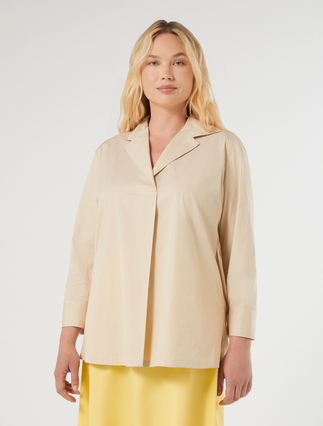 Bluse aus gestreifter Popeline - WEISS