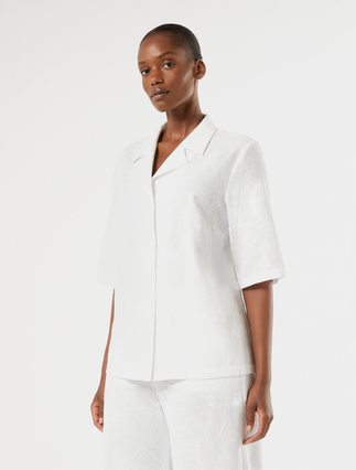 Koszula z lnu i bawełny - OPTYCZNY BIAŁY