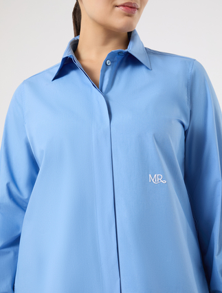 Cotton poplin shirt - LIGHT BLUE - Marina Rinaldi - 5