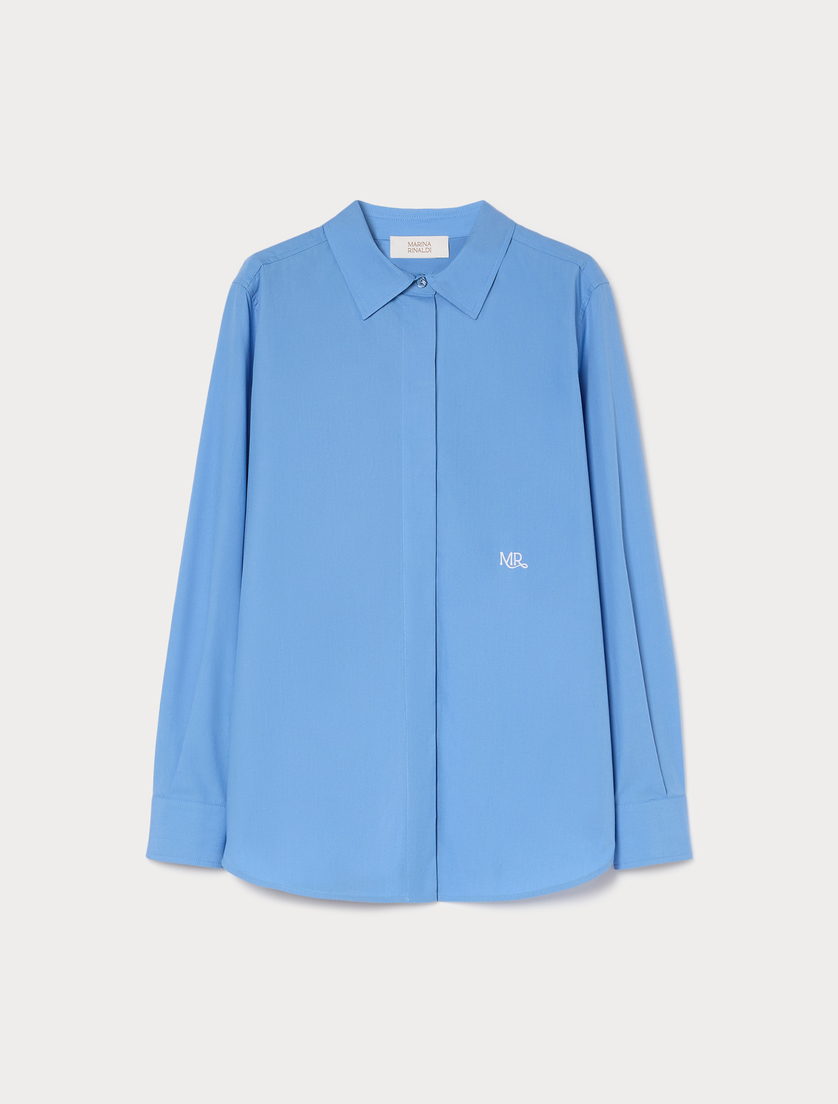 Camicia in popeline di cotone - AZZURRO - Marina Rinaldi
