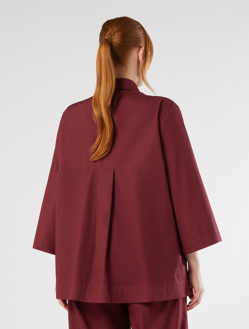 Embroidered poplin shirt - WINE-COLOURED - Marina Rinaldi - 4