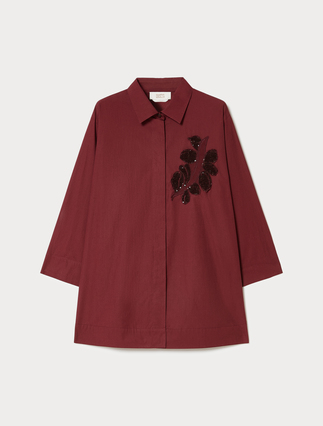 Embroidered poplin shirt - Marina Rinaldi