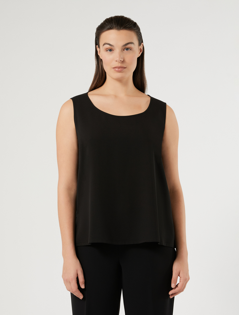 Flowing crêpe top - BLACK - Marina Rinaldi - 3