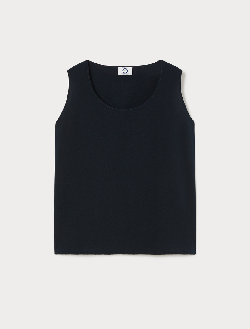 Flowing crêpe top - MIDNIGHTBLUE - Marina Rinaldi