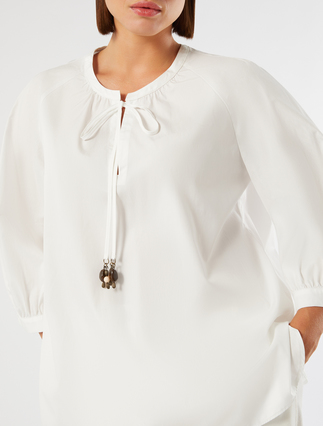 Cotton poplin blouse - IVORY - Marina Rinaldi - 5
