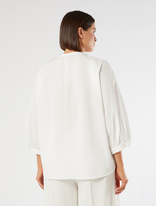 Cotton poplin blouse - IVORY - Marina Rinaldi - 4