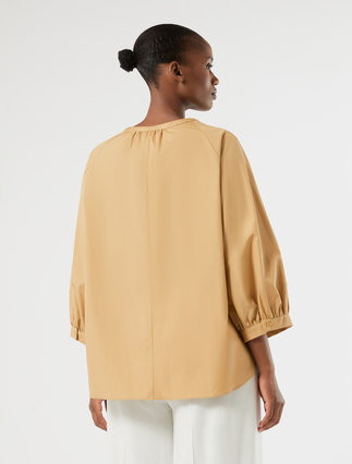 Cotton poplin blouse - CAMEL - Marina Rinaldi - 4