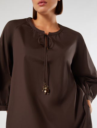 Cotton poplin blouse - BROWN - Marina Rinaldi - 5
