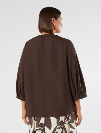 Cotton poplin blouse - BROWN - Marina Rinaldi - 4